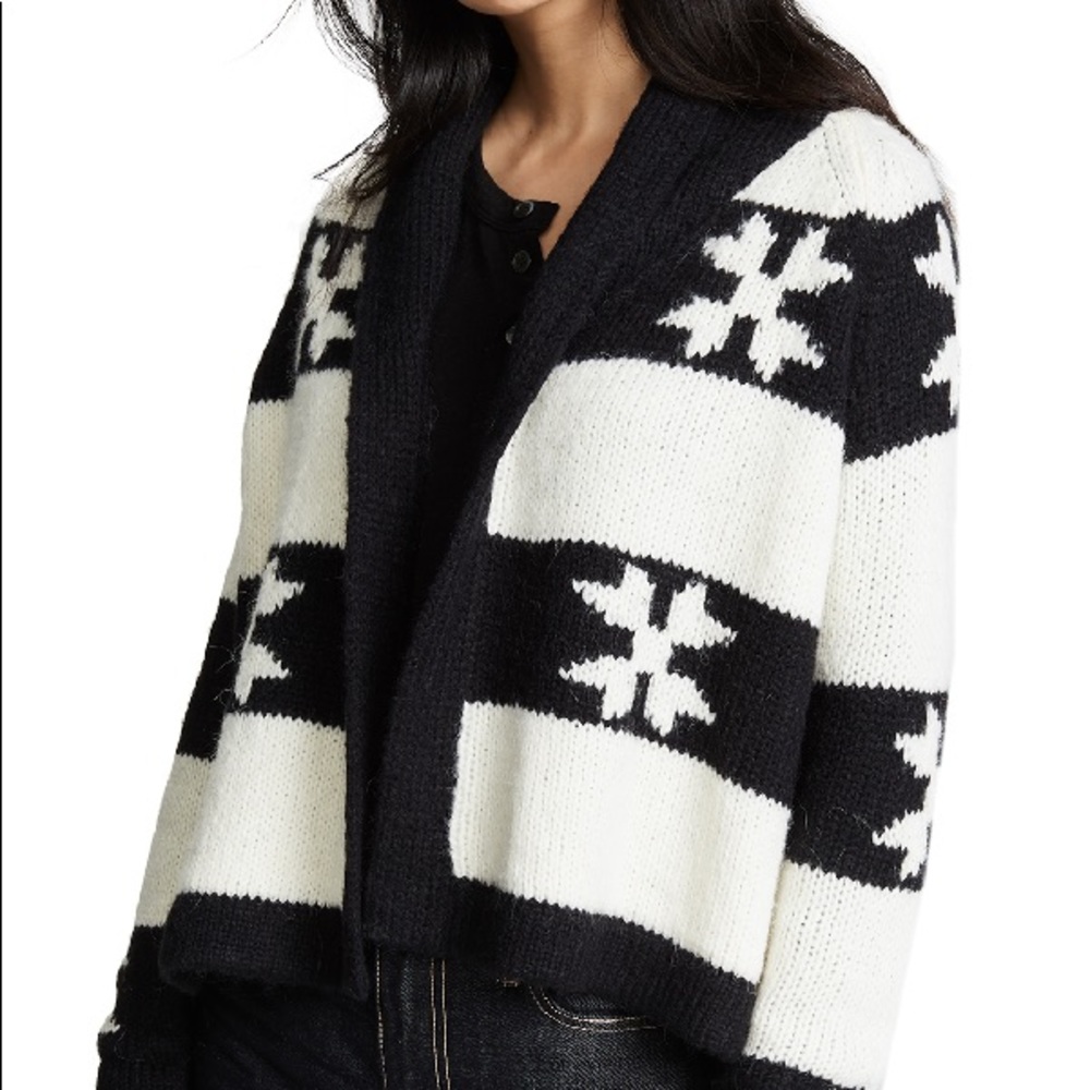 The GREAT brand Starflower Cardigan In Cream & Black size 3 (large)